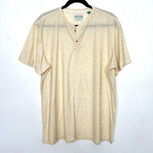Tenth + Ocean Yellow Henley Short Sleeve Shirt T-Shirt XL